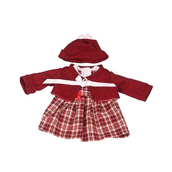 Uteruik Vêtements de Noël pour poupée américaine de 46 cm - Tenue décontractée - Robe à carreaux, manteau, chapeau, accessoir