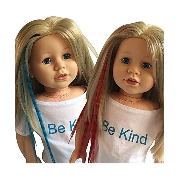 The New York Doll Collection Cheveux Agrafe Extensions pour 18 pouces / 46 cm Poupées - Poupée Perruque Pièce - Blanc/Rose & 