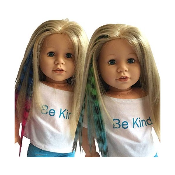 The New York Doll Collection Cheveux Agrafe Extensions pour 18 pouces / 46 cm Poupées - Poupée Perruque Pièce - Blanc/Rose & 