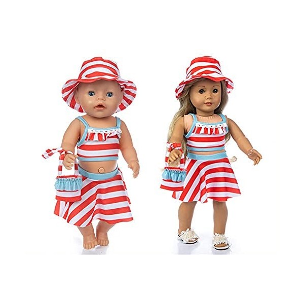 Hinleise Ensemble de vêtements de poupée pour poupée American Girl de 45,7 cm – Maillot de bain pour accessoire de poupée Our