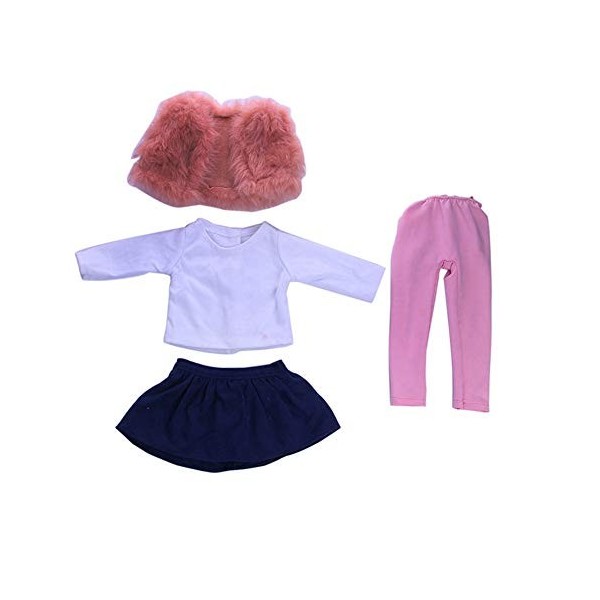 Uteruik Vêtements de poupée pour poupée American Girl de 46 cm - Tenues décontractées - Haut jupe pantalon en peluche - Acces