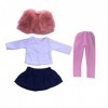 Uteruik Vêtements de poupée pour poupée American Girl de 46 cm - Tenues décontractées - Haut jupe pantalon en peluche - Acces