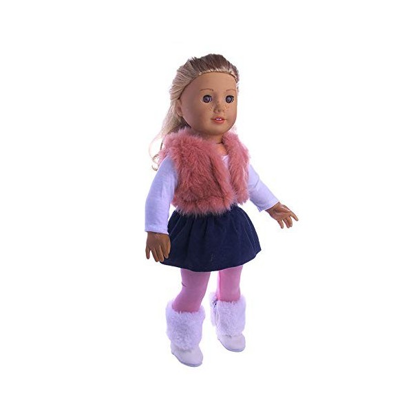 Uteruik Vêtements de poupée pour poupée American Girl de 46 cm - Tenues décontractées - Haut jupe pantalon en peluche - Acces