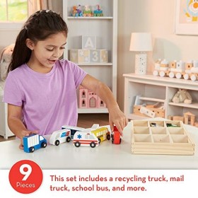Melissa & Doug Wooden Town Vehicles Set by Melissa & Doug