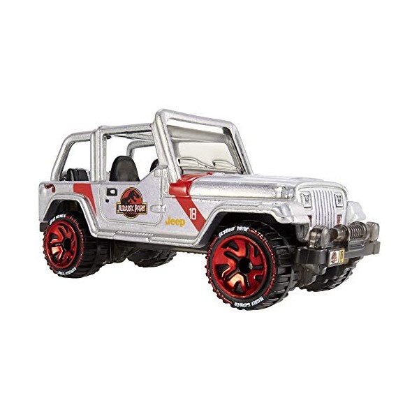 Hot Wheels id voiture Jeep Jurassic Park avec puce NFC intégrée, identification unique, échelle 1/64, jouet pour enfant, 8 an