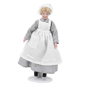 Poupée en céramique personnes, Mini poupée en céramique modèle homme Chef femme servante Miniature porcelaine personnes maiso