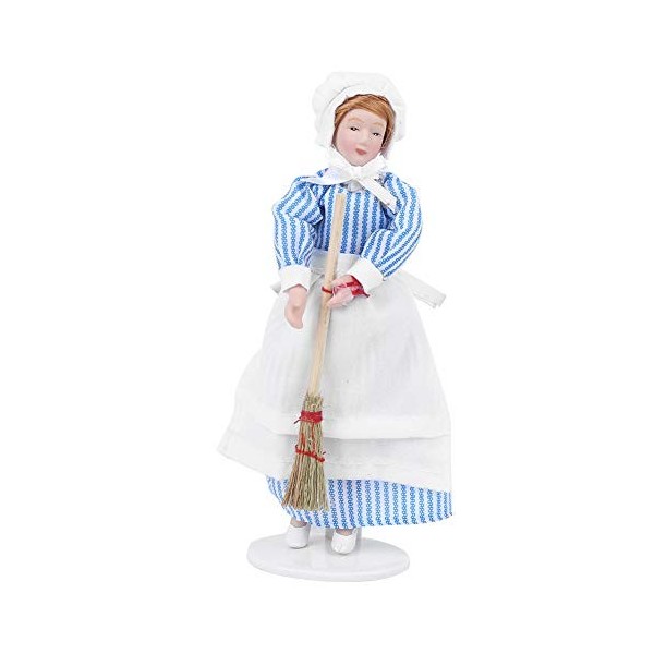 Poupée en céramique personnes, Mini poupée en céramique modèle homme Chef femme servante Miniature porcelaine personnes maiso