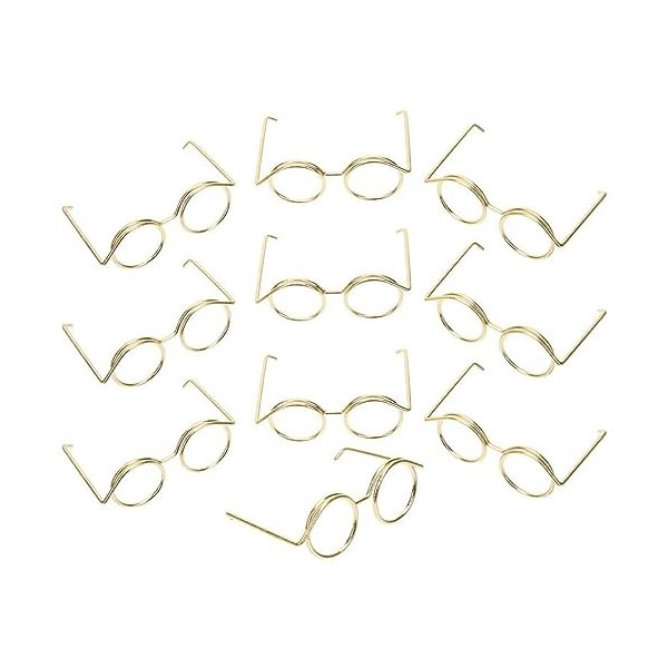 Uonlytech 10 Pièces Lunettes De Poupée Mini Lunettes De Soleil Habiller Lunettes Fil Métallique Lunettes Mini Poupées Accesso