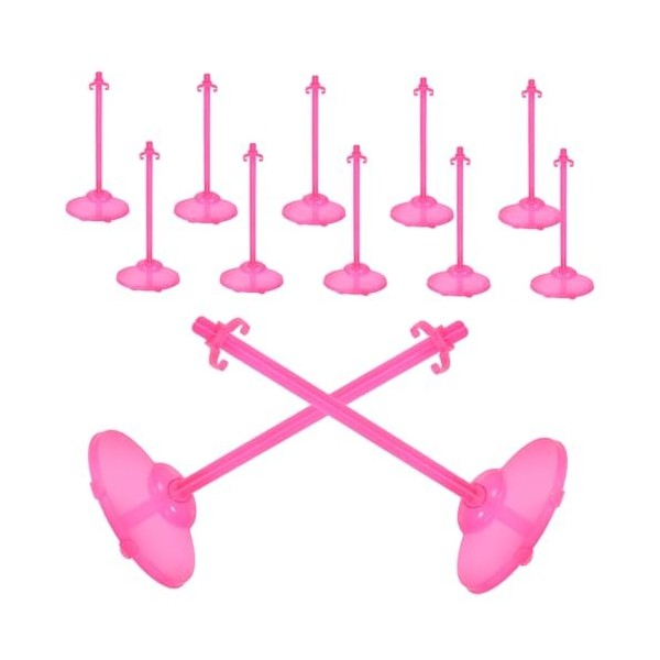 ibasenice 12 Pièces Poupée Stand Action Figure Rack Modèle Présentoir Support De Poupée en Plastique Miniature Jouets Support