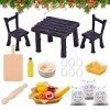 Accessoires de Cuisine Miniature, Ensemble de Cuisson Miniature,Accessoires Miniatures Pâtisserie Set,Kit Lutin farceur de No