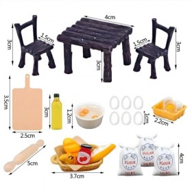 Accessoires de Cuisine Miniature, Ensemble de Cuisson Miniature,Accessoires Miniatures Pâtisserie Set,Kit Lutin farceur de No