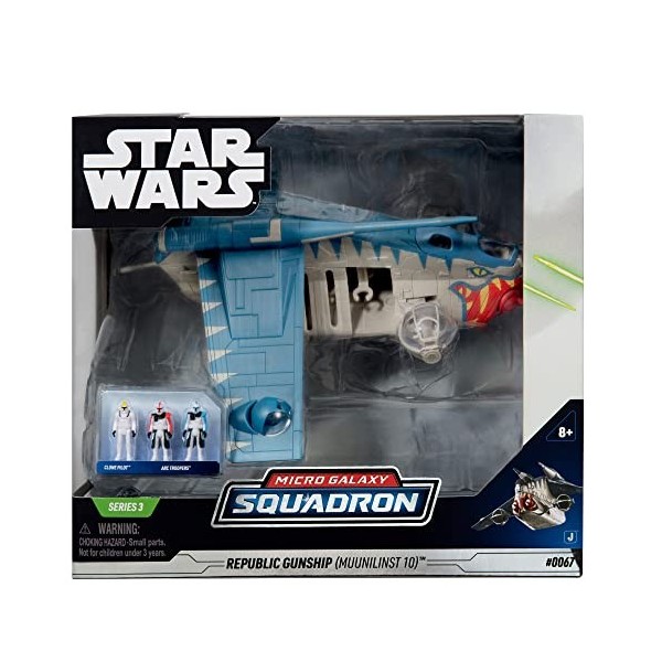 Star Wars Micro Galaxy Squadron Republic Gunship Muunilinst-10 – Véhicule de Classe Starfighter de 20,3 cm avec Trois Acces