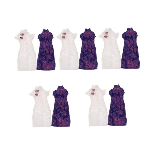 Totority 2 Pièces Poupée Cheongsam Vêtements Bébé Poupée Playset Jouet Filles Poupée Robe Jouet dapprentissage Bébé Poupée V