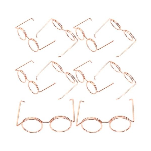 Gadpiparty 12 Pièces Mini Lunettes De Poupée Jante en Fil Métallique sans Cadre Poupée Habiller Lunettes Poupée Lunettes pour