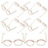 Gadpiparty 12 Pièces Mini Lunettes De Poupée Jante en Fil Métallique sans Cadre Poupée Habiller Lunettes Poupée Lunettes pour