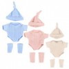 Qiuwaihei Reborn Dolls Vêtements pour 7,9 Pouces poupées 3 Set Vêtements de poupée de bébé Soft 3 Colours Skin Friendly Reuti