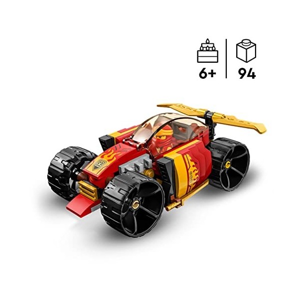 LEGO Ninjago 71780 La Voiture de Course Ninja de Kai – Évolution, Jouet Voiture de Course 2-en-1, pour Véhicule Tout-Terrain,