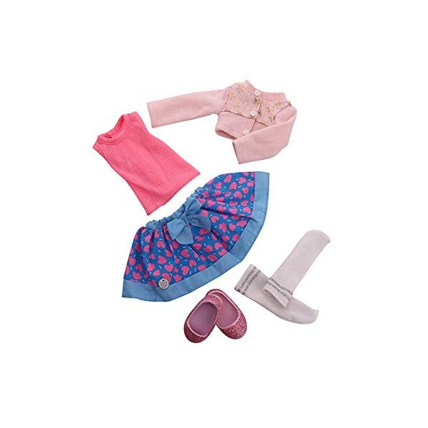 Uteruik Vêtements de poupée pour poupée American Girl de 37 cm - Manteau, t-shirt, jupe, chaussures et chaussettes - Accessoi
