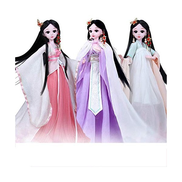 Uteruik Vêtement de poupée chinoise à 12 articulations pour poupée ancienne Fée articulée à billes Cadeau danniversaire de N