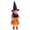 DUORUIMI Vêtements de poupée Halloween sorcière avec chapeau pour poupée American Girl 45,7 cm