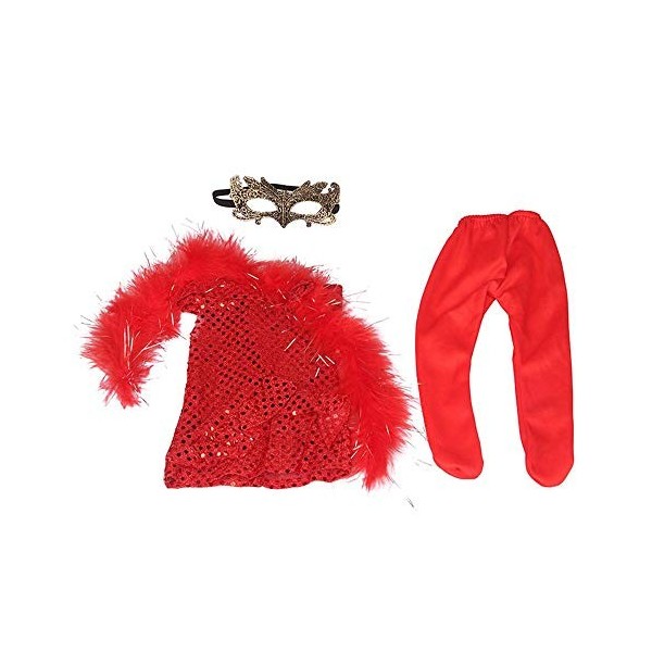 Aeromdale Robe de poupée avec cache-œil et paillettes pour poupée américaine de 45,7 cm, accessoire de poupée de 43 cm, costu