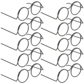 Gadpiparty 20 Pièces Mini Lunettes De Poupée Jante en Fil Métallique Lentille sans Cadre Poupée Habiller Lunettes pour Poupée