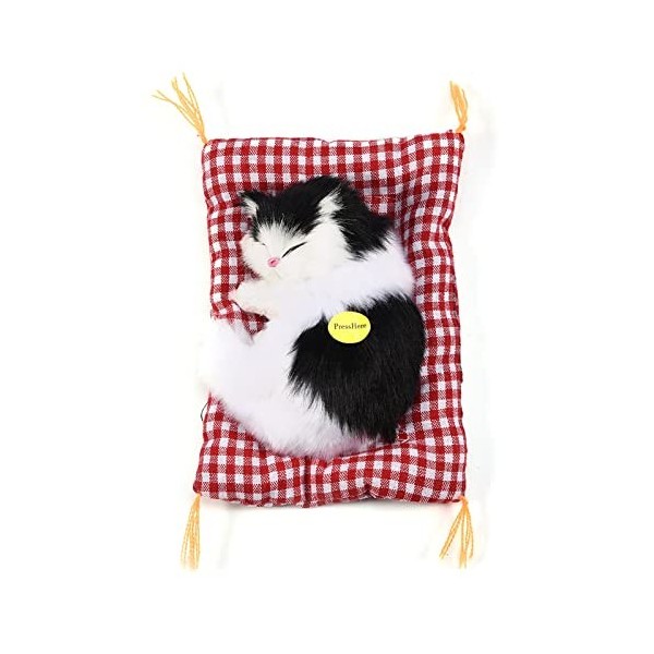 Ejoyous Jouet de Chat de Simulation, Chat Endormi en Peluche dans Un Jouet de Poupée pour Animaux de Compagnie Chat endormi T