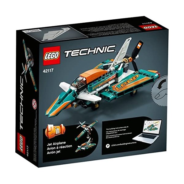 LEGO 42117 Technic Avion de Course, Jeu de Construction, Aérien, Aeroplane de Voltige, 2 en 1, Idée Cadeau, pour Garçons et F