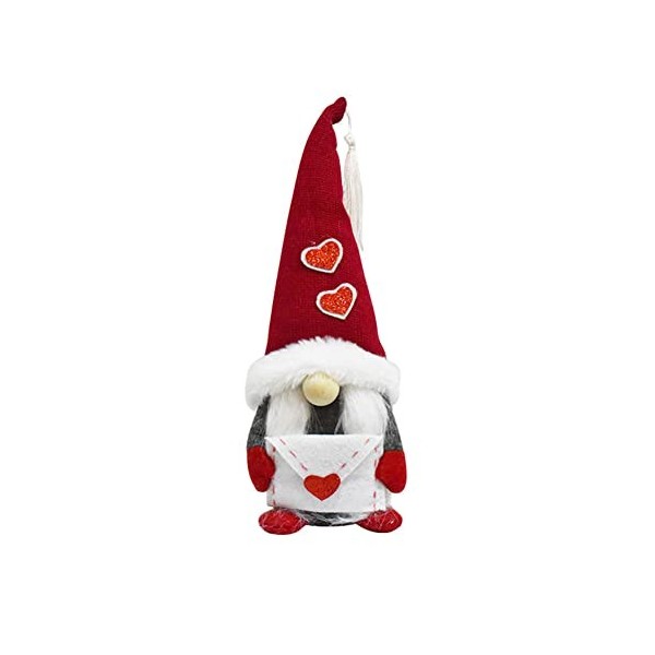 Gnome elfe de la Saint-Valentin Nain Chapeau Rouge Décoration Gnome Décorations de poupées Décoration de la Saint-Valentin po