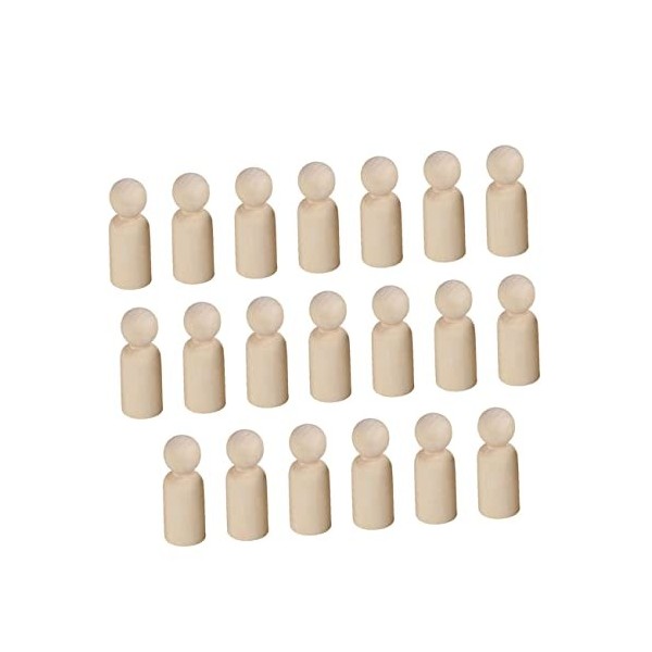 SEWACC 20Pcs Poupées pour Enfants Figurine Jouets Jouets pour Enfants Fournitures DArtisanat en Bois Poupées À Chevilles Pei