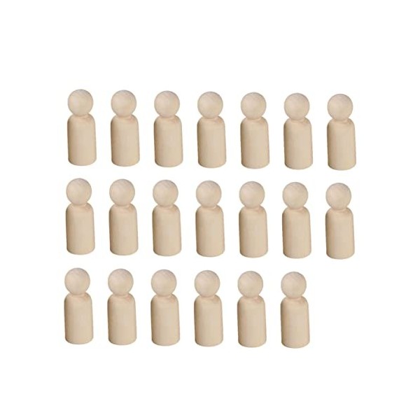 SEWACC 20Pcs Poupées pour Enfants Figurine Jouets Jouets pour Enfants Fournitures DArtisanat en Bois Poupées À Chevilles Pei