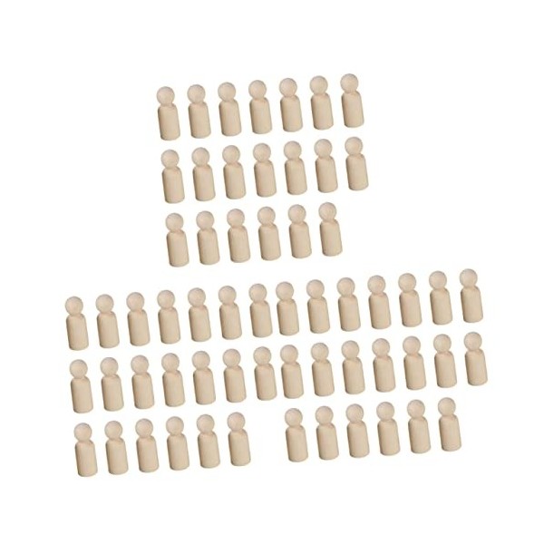 SEWACC 20Pcs Poupées pour Enfants Figurine Jouets Jouets pour Enfants Fournitures DArtisanat en Bois Poupées À Chevilles Pei