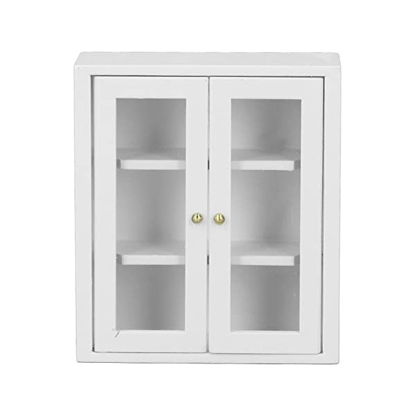 Srliya 1: 12 Accessoires de Maison de Poupée Mini Meubles Modèle Miniature Armoire Blanche Armoire de Rangement Murale Suspen