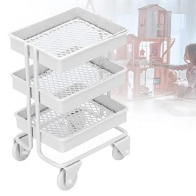 Mini choses qui fonctionnent vraiment, chariot miniature durable et sûr pour la décoration de la maison de poupée blanc 