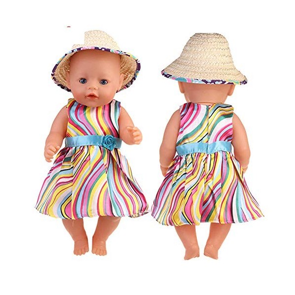 GIVBRO Vêtements de poupée en tricot avec chapeau sans manches pour poupées américaines de 45,7 cm - Accessoires décontractés