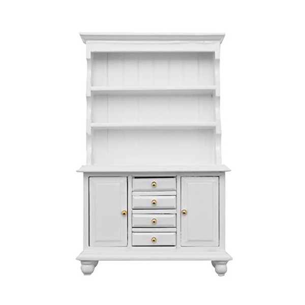 Pmkvgdy Bibliotheque Cabinet Multifonctionnel en Bois Mobilier Miniature pour 1/12 de Poupee - Blanc