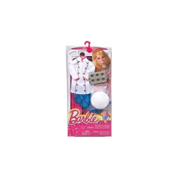 Habit pour Barbie - poupée et Mini-poupée - Tenue métier pâtissière - cuisinière - Set vêtement poupée Mannequin + 1 Carte