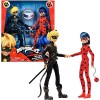 Bandai - Miraculous Ladybug - Pack de 2 Poupées - Ladybug et Chat Noir - Deux poupées mannequins articulées 26 cm et accessoi