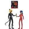 Bandai - Miraculous Ladybug - Pack de 2 Poupées - Ladybug et Chat Noir - Deux poupées mannequins articulées 26 cm et accessoi