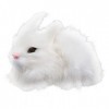 Lapin en Peluche Réaliste Lapin De Simulation Mignon Ornement De Lapins en Peluche Réaliste pour Bébé Enfants Tout-Petits Bl