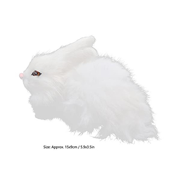 Lapin en Peluche Réaliste Lapin De Simulation Mignon Ornement De Lapins en Peluche Réaliste pour Bébé Enfants Tout-Petits Bl