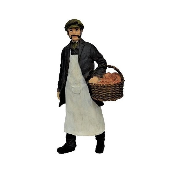 Melody Jane Maison de Poupées Personnages Baker avec Panier de Frais Pain Figurine en Résine