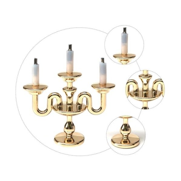 Zerodeko Chandeliers De Maison De Poupée 1Pc Bougeoir De Maison De Poupée À Léchelle 1/12 Jouets Miniatures De Modèle De De 