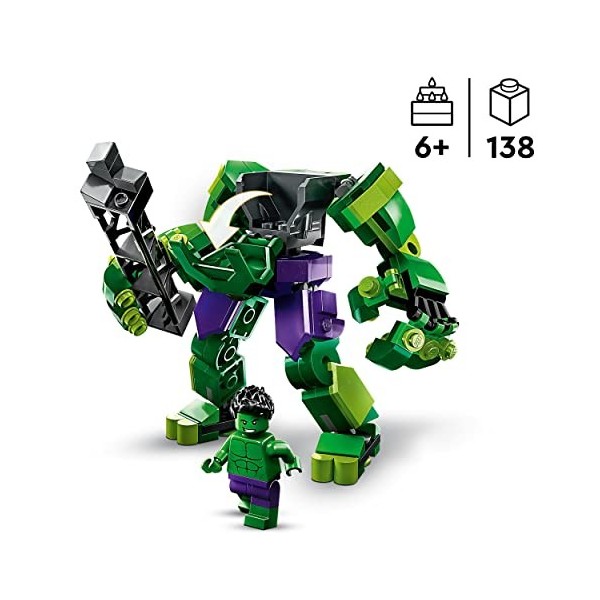 LEGO 76241 Marvel L’Armure Robot de Hulk, Figurine Avengers, Jouet de Construction, Super-Héros à Collectionner, Garçons et F