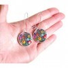 Boucles doreilles cabochon fleurs colorées folklore russe mexicain floral poupée russe matryoshka