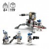 LEGO 75345 Star Wars Pack de Combat des Clone Troopers de la 501ème Légion, Jouet de Construction, 4 Minifigurines, Canon Ant