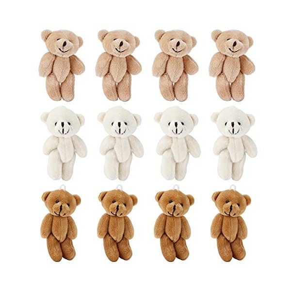 Lot de 12 Mini Oursons en Peluche, Jouets en Peluche pour Anniversaire, Décoration de Mariage, Cadeaux de Fête, Accessoires d