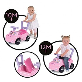 Smoby - Minnie - Porteur Auto - Fonction Trotteur - Volant Directionnel - Pour Enfant Dès 10 Mois - Coffre à Jouets - 720532,