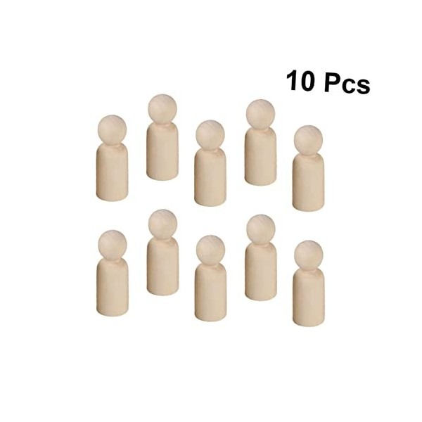 SEWACC 10Pcs Jouets De Nativité pour Enfants Poupées À Cheville Peintes Jouets De Marionnettes Poupées pour Enfants Famille D