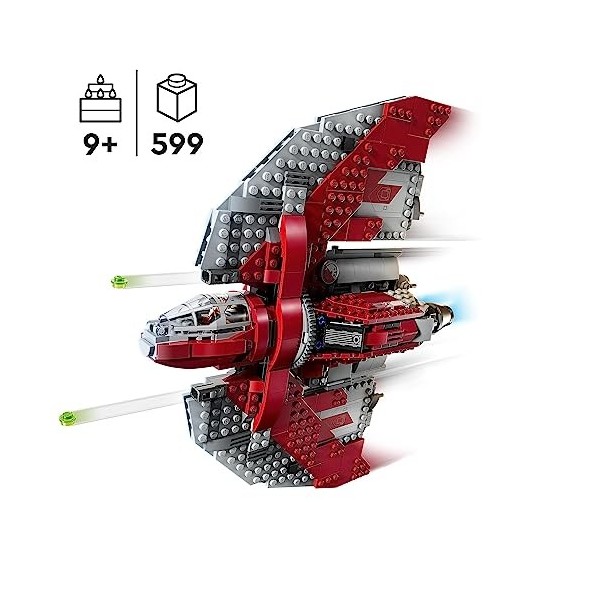 LEGO 75362 Star Wars La Navette T-6 dAhsoka Tano, Jouet Vaisseau Spatial avec 4 Personnages de la Guerre des Étoiles, Ahsoka